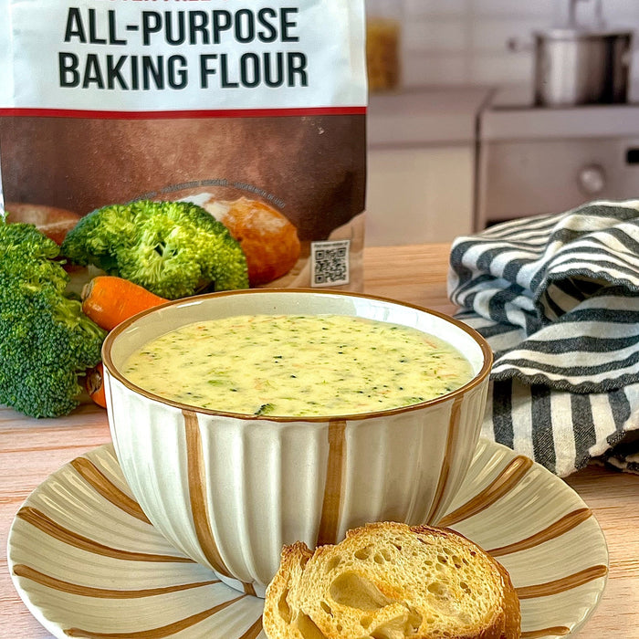 Crema de brócoli y cheddar