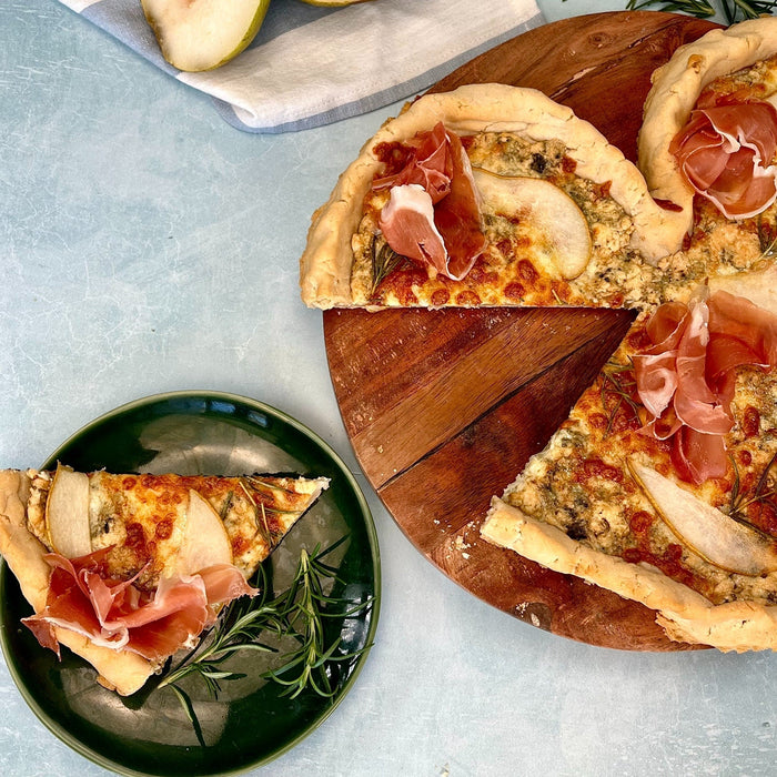 Pizza de pera y gorgonzola