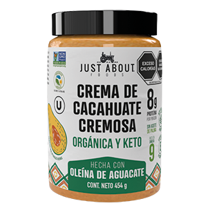 Crema de cacahuate orgánica hecha con Oleína de Aguacate