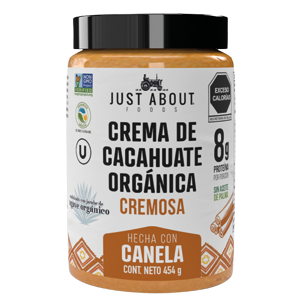 Crema de cacahuate orgánica con Canela